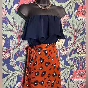 Strapless ruffled top